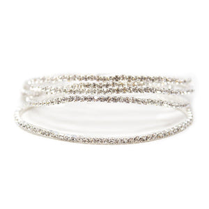 Clear CZ Stretch Bracelet Set of Five - Mimmic Fashion Jewelry