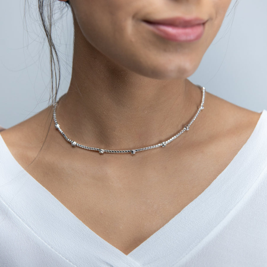 Clear Crystal Backdrop Lariat Necklace - Mimmic Fashion Jewelry