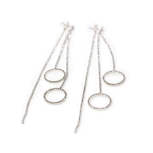 Clear Crystal Open Circle Front Back Earrings - Mimmic Fashion Jewelry