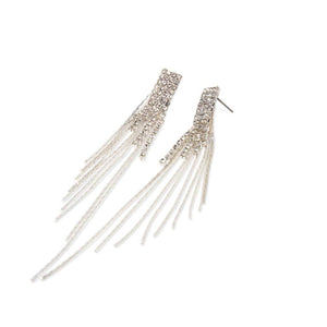Clear Cubic Zirconia Waterfall Earrings - Mimmic Fashion Jewelry