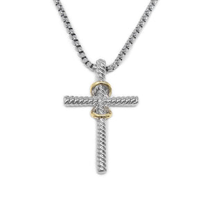 Cross Pendant Necklace 2 Tone - Mimmic Fashion Jewelry