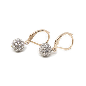 Crystal Ball Drop Earrings Rose Gold Plated - Mimmic Fashion Jewelry