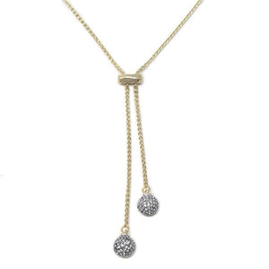 Crystal Ball Slide Necklace - Mimmic Fashion Jewelry