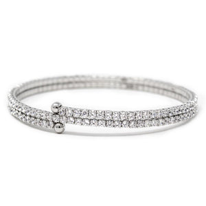 Crystal Curly Bracelet Rhodium Plated - Mimmic Fashion Jewelry