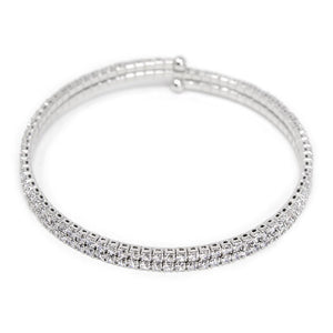 Crystal Curly Bracelet Rhodium Plated - Mimmic Fashion Jewelry