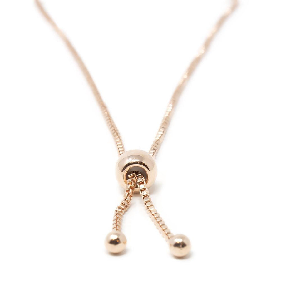 Crystal Slide Bracelet Rose Gold Tone - Mimmic Fashion Jewelry