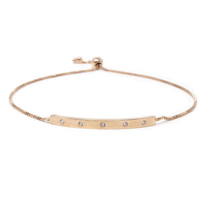 Crystal Slide Bracelet Rose Gold Tone - Mimmic Fashion Jewelry