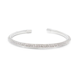 Crystals Mesh Bangle Rhodium - Mimmic Fashion Jewelry