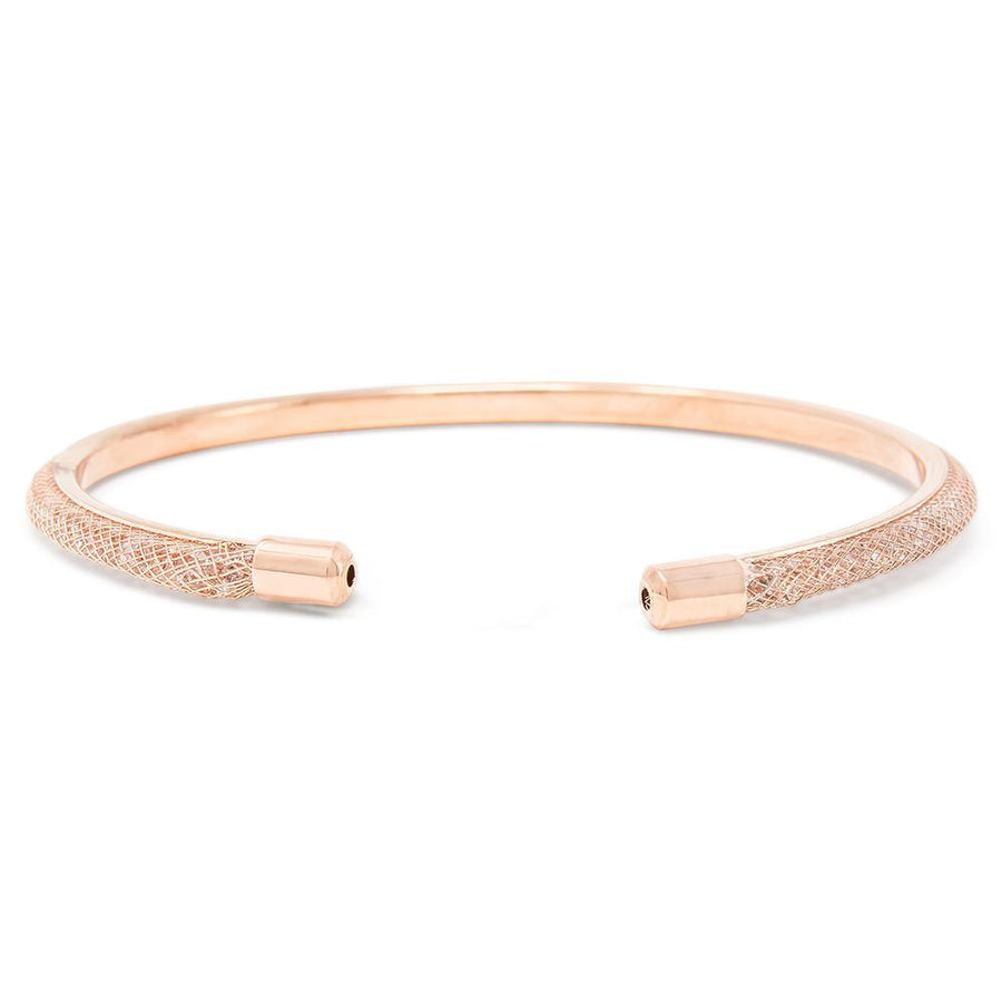 Crystals Mesh Bangle RoseGold Tone - Mimmic Fashion Jewelry