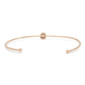 CZ Pave Station Bangle Rose Gold PL - Mimmic Fashion Jewelry