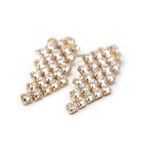 Cubic Zirconia Waterfall Earrings Gold Tone - Mimmic Fashion Jewelry