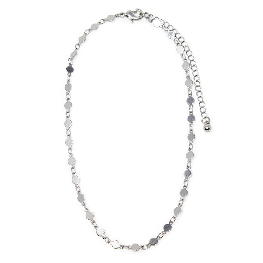 Delicate Choker Dot Link Rhodium Plated - Mimmic Fashion Jewelry