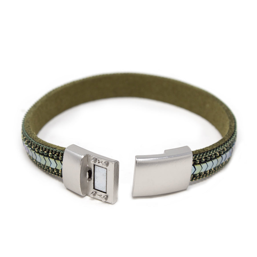 Delicate Suede Bracelet &lt;&lt;&lt; Green - Mimmic Fashion Jewelry