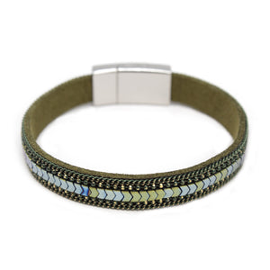 Delicate Suede Bracelet &lt;&lt;&lt; Green - Mimmic Fashion Jewelry