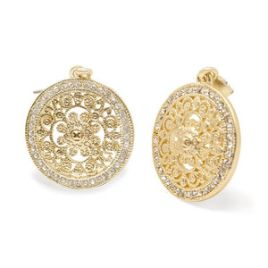 Earrings Medalion Mat - Mimmic Fashion Jewelry