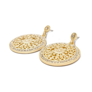 Earrings Medalion Mat - Mimmic Fashion Jewelry