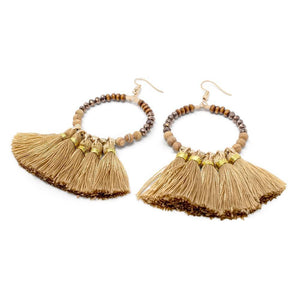 Earrings Ring Pendant w Tassels - Mimmic Fashion Jewelry