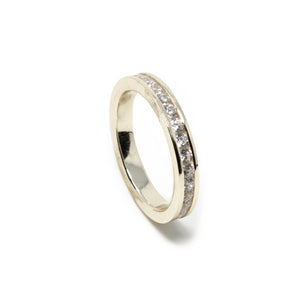 Eternity Clear CZ Ring Gold Plated - Mimmic Fashion Jewelry