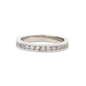 Eternity Clear CZ Ring Silver Tone - Mimmic Fashion Jewelry