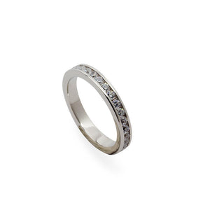 Eternity Clear CZ Ring Silver Tone - Mimmic Fashion Jewelry