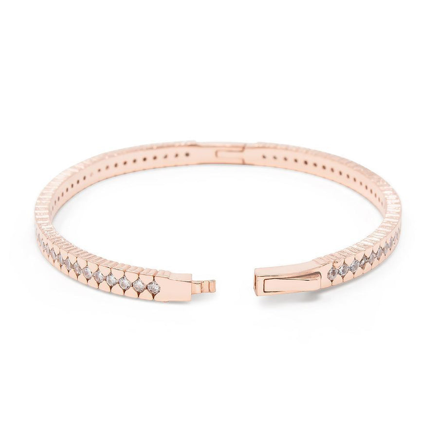 Eternity Crystal Bracelet RGold Tone - Mimmic Fashion Jewelry