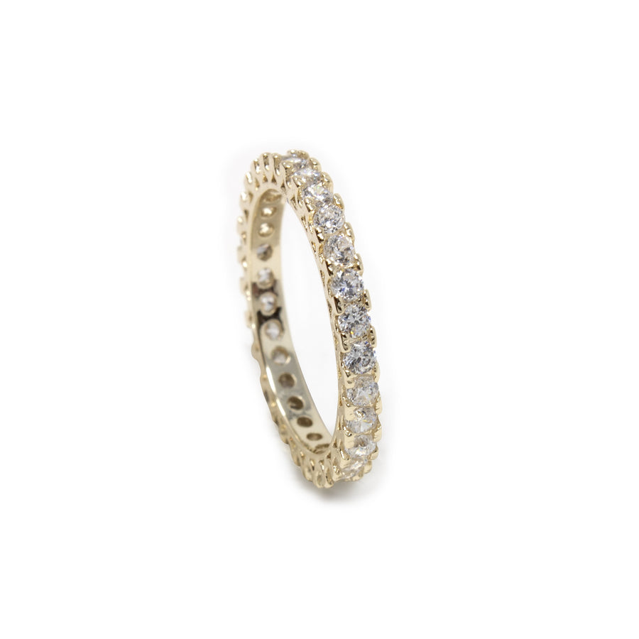 Eternity Ring Goldtone Pave - Mimmic Fashion Jewelry