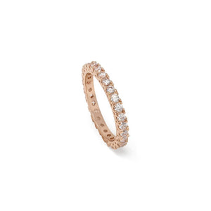 Eternity Ring Rose Goldtone Pave - Mimmic Fashion Jewelry