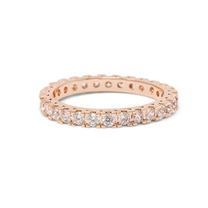 Eternity Ring Rose Goldtone Pave - Mimmic Fashion Jewelry