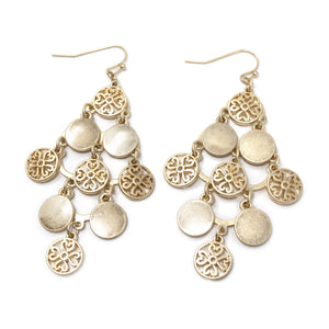 Filigree Cascade Drop Gold Tone Earrings - Mimmic Fashion Jewelry