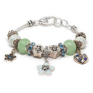 Flower Charm Bracelet Mint - Mimmic Fashion Jewelry