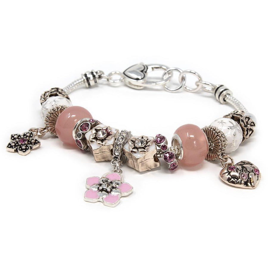 Flower Charm Bracelet Pink - Mimmic Fashion Jewelry