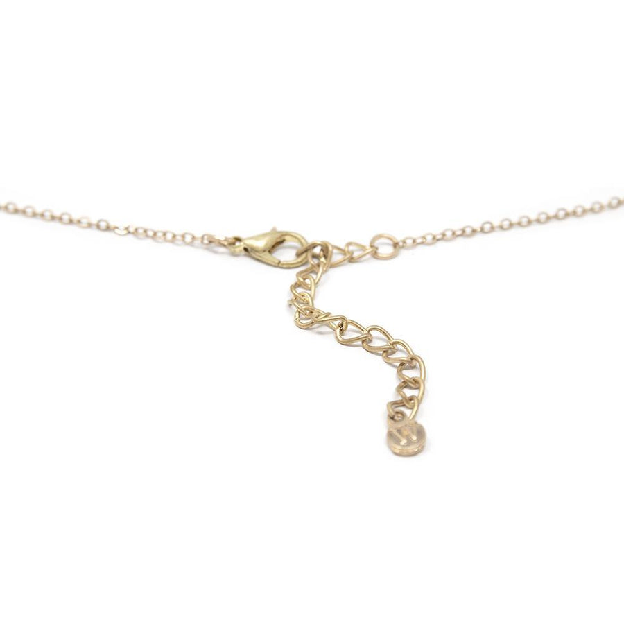 Gem Stone Slice Pendant Necklace Black - Mimmic Fashion Jewelry