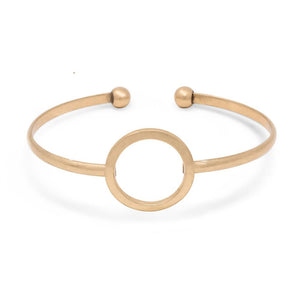 Geometric Bangle-Circle Antique Gold Tone - Mimmic Fashion Jewelry