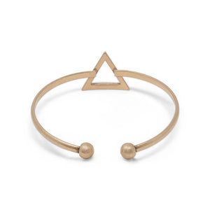 Geometric Bangle-Triangle Antique Gold Tone - Mimmic Fashion Jewelry