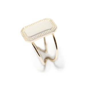 Geometric Rectangle Adjustable Ring Gold Tone - Mimmic Fashion Jewelry