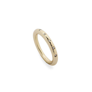 Gold Pl Pave CZ Band Stackable Ring - Mimmic Fashion Jewelry