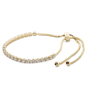 Gold Pl Square CZ Slide Gradient Tennis Bracelet - Mimmic Fashion Jewelry