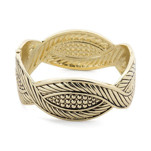Gold Plated Woven Bangle - Mimmic Fashion Jewelry