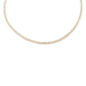 Gold Tone Crystals Mesh Necklace - Mimmic Fashion Jewelry