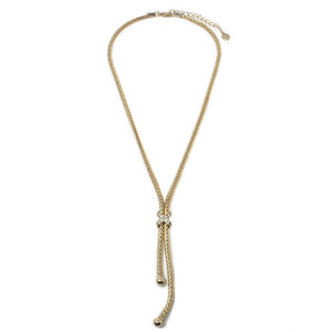 Gold Tone Necklace CZ X Station - Mimmic Fashion Jewelry