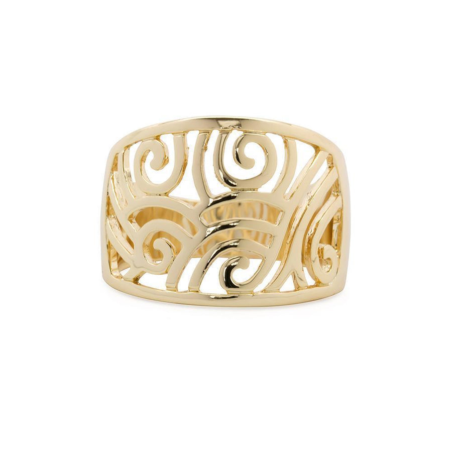 GoldTone Waves Ring - Mimmic Fashion Jewelry