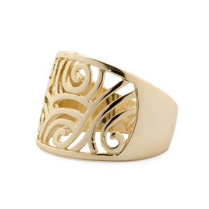 GoldTone Waves Ring - Mimmic Fashion Jewelry
