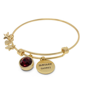 Handmade 20KT GoldPl Crystal Birthstone Br JAN - Mimmic Fashion Jewelry
