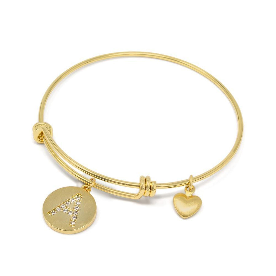 Handmade 20KT GoldPl Crystal Initial Bracelet A - Mimmic Fashion Jewelry