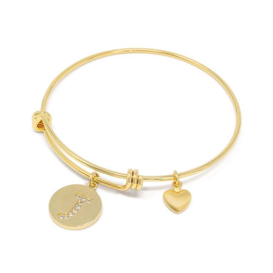 Handmade 20KT GoldPl Crystal Initial Bracelet J - Mimmic Fashion Jewelry