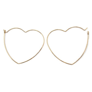 Heart Hoop Stud Earrings Set of Two Gold Tone - Mimmic Fashion Jewelry