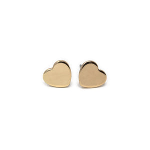 Heart Hoop Stud Earrings Set of Two Gold Tone - Mimmic Fashion Jewelry