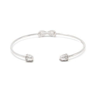 Infinity Bangle Rhodium CZ - Mimmic Fashion Jewelry