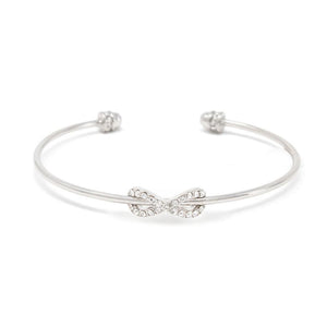 Infinity Bangle Rhodium CZ - Mimmic Fashion Jewelry