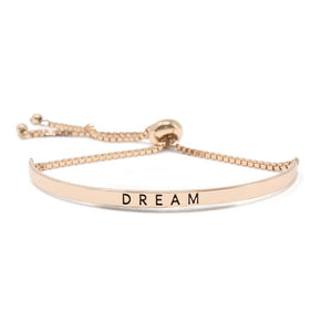 Inspirational Adjustable Bangle-Dream RGoldT - Mimmic Fashion Jewelry